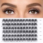 LANKIZ D Curl Lash Clusters, Individual Lashes Extension, 72pcs DIY Lash Extensions, 12mm Superfine Band Soft & Natural Cluster Eyelashes, DIY Eyelash Extension at Home