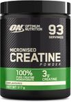 Optimum Nutrition Micronised Creatine Powder, 100% Pure Creatine Monohydrate Powder for Performance and Muscle Power, Unflavoured Shake, 93 Servings, 317 g