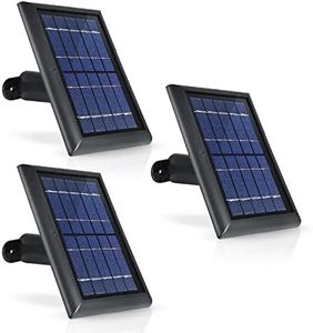 Wasserstein Solar Panel Compatible with Ring Spotlight Cam/Plus/Pro Battery, Stick Up Cam/Pro & Outdoor Cam Plus Battery - Continuous Power for Ring Surveillance Camera (3-Pack, Black)