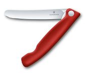 Victorinox Swiss Classic Foldable Paring Knife, For Picknick, Camping, Extra Sharp Blade, Straight Edge, Red