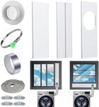 Upgraded Dryer Vent Window Kit for 4 inch Diameter Dryer Vent with 10 feet Aluminum Foil Hose, Window Dryer Vent Kit,Adjustable Dryer Window Vent Seal Panels for Sliding Window,Add Coupler&Filter