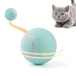 Namsan Cat Toy Electric Cat Ball with LED Light Automatic 360 Degree Rollball Interactive Cat Toy USB Rechargeable for Cats (Blue)