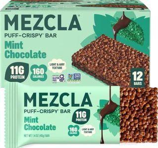 Mezcla Mint Chocolate Puff Crispy Vegan Bars, 11g Protein, 12 Bars