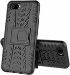 Glaslux Realme C2, Back Cover, Premium Real Hybrid Shockproof Bumper Defender Cover, Kickstand Hybrid Desk Stand Back Case Cover for Realme C2 - Black