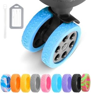 DIGIGRE Luggage Wheel Covers, 8 PCS Silicone, 2-2.6 inches, 8-Spinner Wheels, Wear-Resistant, Anti-Noise, Blue