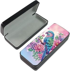 AiYuanzsh 5D DIY Diamond Painting Eyeglass Case – Vibrant Parrot Design Handmade Diamond Art Sunglasses & Glasses Storage Box, Art Craft Gift for Adults, Travel Eyewear Case