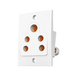 Duravolt Star 6A 5 Pin Non Modular Electrical Socket, White Colour,Polycarbonate Body, Heavy Duty,Suitable for Home & Office Use with Screws Pack 40