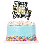 Blumomon 1Pack Happy 65th Birthday Cake Topper 65th Birthday Cake Toppers for Men, Happy 65 Birthday Cake Decoration for 65th Birthday Party Decorations，Cheer for 65 Birthday