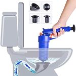 CZ-XING Toilet Plunger Set Drain Clog Remover Tool Tub Drain Cleaner Opener Air Drain Blaster Gun Bellows Plunger Pump for Sink Bath Toilets Bathroom Shower Kitchen Clogged Pipe Bathtub 4 Suckers