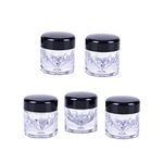 glasstore 5Pcs Loose Powder Container 3Ml Empty Plastic Mini Makeup Sample Pots Eyeshow Powder Box Blusher Bottles Concealer Powder Sifter Jar With 12 Holes And Screw Lids