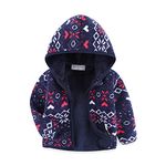 Mud Kingdom Toddler Boys Jacket with Hood Fleece Lined Full Zipper Dark Blue Snowflake 3T