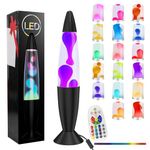 FOOING 13.5" Liquid Motion Lamp, Night Mood Light with 17 Changing Colours and Remote Control, Retro Lamp for Kids and Adults, Relaxing Lamp for Bedroom,Home Decor, Black