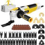 ENVENTOR Oscillating Multi Tools, 2.5A Electric Oscillating Saw Corded with 43PCS Accessories, 15000-22000 OPM, 6 Variable Speeds, 3°Oscillation Angle, Auxiliary Handle for Cutting, Scraping, Sanding