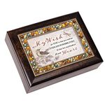 Cottage Garden Wish for You Embrace Love Amber Earth Tone Jeweled Music Box Plays Edelweiss