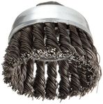 Weiler 36038 Vortec Pro 3" Knot Wire Cup Brush, .020" Steel Fill, 5/8"-11 UNC Nut, Made in the USA