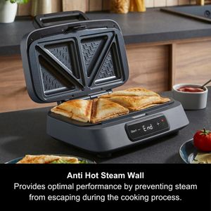 Morphy Richards GRILLX Sandwich Maker – Non-Stick, Timer, 800W, Black