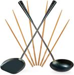 YOSUKATA Pre-Seasoned Wok Utensils Set - Blue Carbon Steel 43 cm Wok Spatula, Wok Ladle, 3 Pairs of Chopsticks - Durable Wok Accessories - Traditional Asian Cooking Tools - Wok Tools