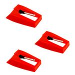 SAVITA 3pcs Record Player Needle, Turntable Replacement Needle Durable Record Player Needle Replacement for Vinyl Record Player (Red)