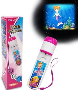 Pup Go Mermaid Toys Torch Projector, Kids Torch include 3 Discs 24 Images, Mermaid Gifts for 3 4 5 6 7 Year Old Girls Kids Children