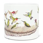 Abbott Collection Home Large Hummingbirds Planter, White (27-PL-WR-02-LG)