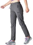 TBMPOY Women's Outdoor Hiking Stretch Pants Quick Dry Lightweight with Zipper Pockets(Dark Gray,CA M)