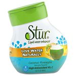 Stur® Coconut and Pineapple - Single Bottle - 20 Servings - Makes Over 4 litres of Drink. High in Vitamin C. All Natural Stevia Water Enhancer. Perfect for tap, Bottled and Sodastream Water.