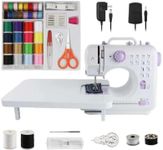 Sewing Machine for Beginners with Extension Table and Sewing Kit, Portable Mini Sewing Machine with 12 Built-in Stitch, LED Light, Double Speed, and Thread Cutter, Ideal for Kids and Beginners