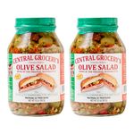 Central Grocery Olive Salad - 32 oz (Pack of 2) Perfect for Muffulettas, Sandwiches, Pizza Toppings, Pastas, Hot Dog Topper, Salads and More