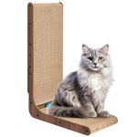 ScratchMe Cat Scratcher with Cat Toys Ball Track, Build-in Ball, L-shaped Scratcher, Cardboard Lounge Bed, Stable and Durable, Furniture Protector, Reversible