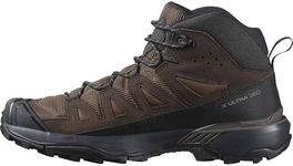 Salomon X Ultra 360 Leather Mid Gore-Tex Waterproof Men's Hiking Shoes Boots, Stability, Grip, Waterproof and All-Weather Protection, Dark Earth, 11