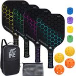 JoncAye Pickleball Paddles Set of 4, Fiberglass Rackets with Balls, Racquet Bag, Ball Bag, Grip Tapes, USAPA Approved Pickleball Set for Outdoor and Indoor, Pickle-Ball-Raquette Set with Accessories