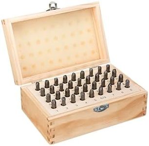 1/8 inch 3mm Letter and Number Stamp Set 36pcs 40Cr Alloy Steel Metal Stamp Number & Letter Punch Set in a Wooden case