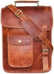 13" leather messenger bag laptop case office briefcase gift for men computer distressed shoulder bag