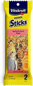 Vitakraft Crunch Sticks Cockatiel Treat - Apricot and Peach - Pet Bird Treat Toy, 3.5 oz