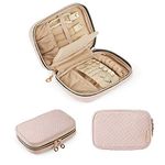 bagsmart Small Travel Jewellery Organiser Box Foldable Jewelry Case, Jewelry Storage Bag for Journey-Rings, Necklaces, Bracelets, Earrings (Pink)