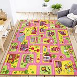 Capslpad Kids Play Rug 6.6x5.0 ft Large Size Kids Rug for Playroom Non Slip Washable Kids Car Road Rug Educational Learning Area Rug Children Play Carpet for Bedroom,Classroom,Nursery Room Decor