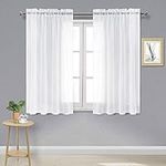 DWCN White Sheer Curtains Semi Tran