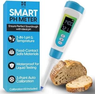 Digital pH Meter for Food Testing - Sourdough, Fermentation, Cheese & Canning - Solid Food Probe with Calibration Powder - Professional pH Tester for Home Cooks & Bakers (0.00-14.00)