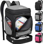 Ciihars Soccer Backpack,Soccer Bag with Ball Holder, Includes Separate Cleat Shoe and Ball Compartment Sport Equipment Bags Fit Basketball Volleyball Football (grey)