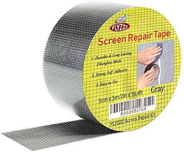 FLYZZZ Window Screen Repair Kit Tape with Stitching Thread, Gray(16.4FT), Waterproof 3-Layer Strong Adhesive Window Screen Doors Patch Tape Suitable for Covering Holes&Tears Instantly