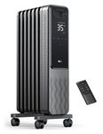 Dreo Oil Filled Radiator, Electric Radiant Heaters for indoor use Large Room with Remote Control, Child Lock, 4 Modes, Overheat & Tip-Over Protection, 24h Timer, Digital Thermostat, Quiet, 1500W