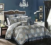 Chic Home Blue Jacquard Comforter S