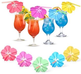 [100 PCS] Girla Umbrella Straws, Umbrella Drink Straws, Umbrella Straws for Drinks, Cocktail Umbrellas for Drinks, Parasol Drinking Straws, Drink Umbrellas for Tiki, Luau, Hawaiian Tropical Party.