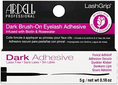 Ardell Brush-On Eyelash Adhesive - Latex-Free Lash Glue with Biotin & Rosewater for Long-Lasting Hold, Easy Application for False Lashes and Lash Clusters - Dark