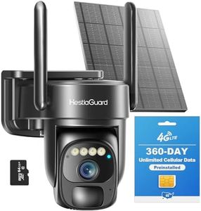 HestiaGuard 4G LTE Solar Cellular Security Camera Wireless Outdoor with 360-Day Unlimited SIM Data, No WiFi Security Camera, 360° Live View, Human Tracking, PIR Motion Sensor, 2 Way Audio
