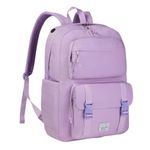 Vaschy School Backpack for Women,Water Resistant Large Travel Daypack 17inch Teens Girls Book bag Casual Rucksack Schoolbag for College Work High School Light Purple