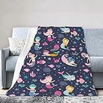 Bomugtee Mermaid Blanket for Girls Boys Adults Birthday Gifts Super Soft Throw Blankets for Bed Couch Sofa Lightweight Throw Fox Bedding 60"X50"