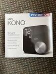 Lux Kono Smart Wi-Fi Thermostat with Interchangeable Black Stainless 