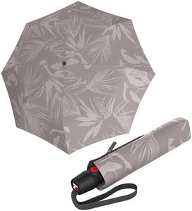 Knirps T.200 Medium Duomatic Automatic Open Close Rain Umbrella - Compact Windproof Umbrella for Rain - Travel Umbrella for Adults - 98cm Diameter Retractable Umbrella & Carrying Case, Botany Shell