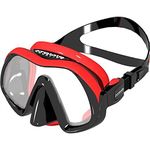 ATOMIC Aquatics Venom Frameless Scuba Diving Mask with Rigid Silicone Skirt | Comfortable Ultra-Clear Swimming Mask for Scuba Diving & Snorkeling, Black/Red